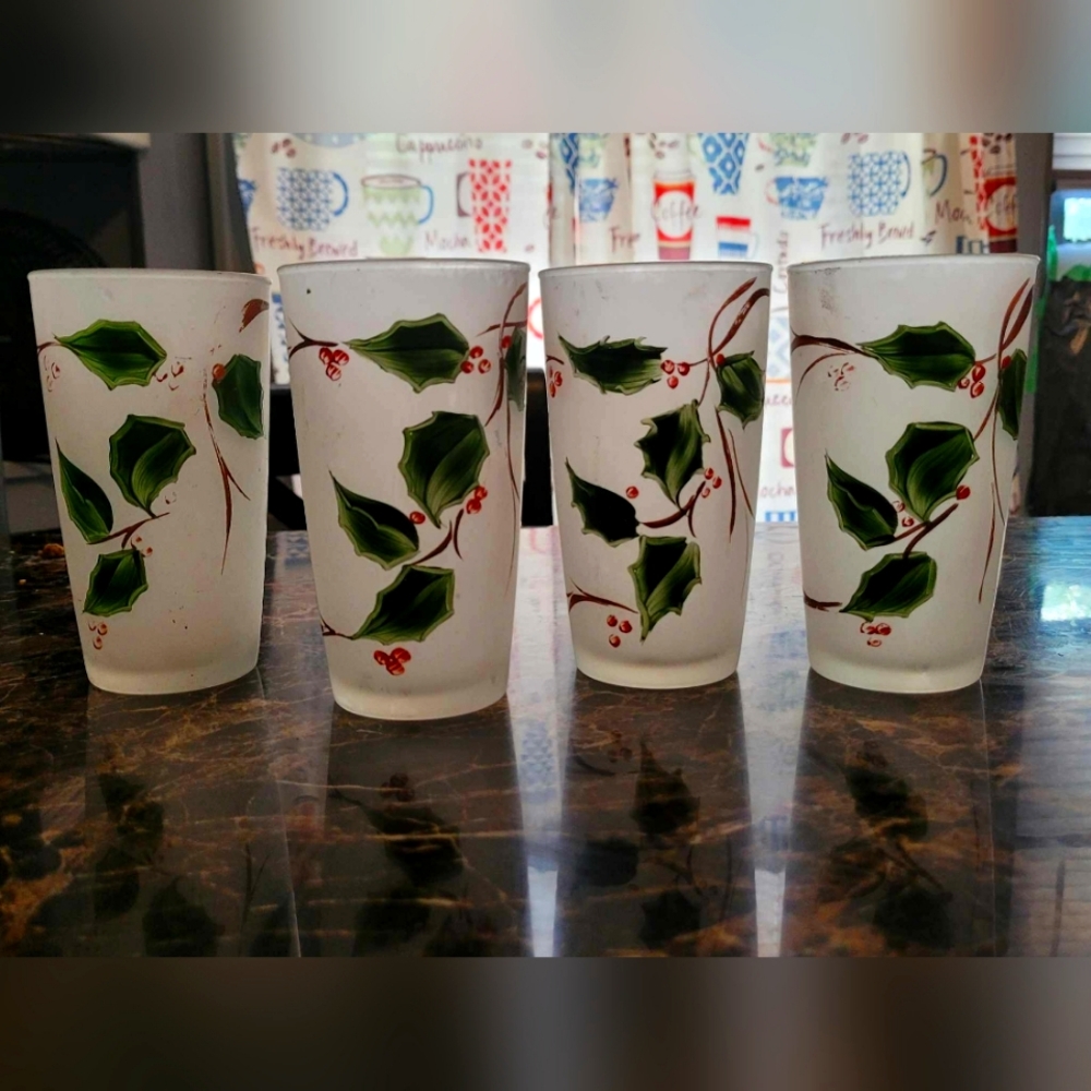 Hand Painted Holiday Glassware